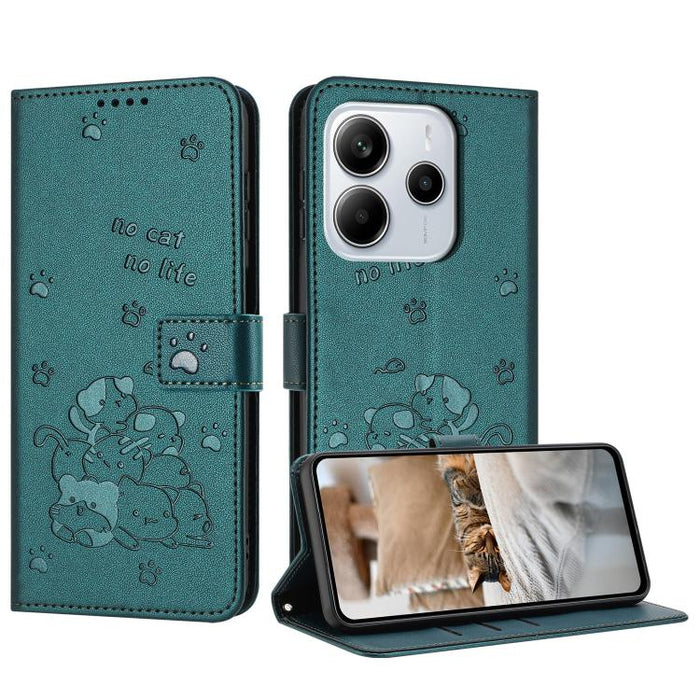 Funda de cuero para teléfono con gatito en relieve y cordón, For Redmi 15a 5G, For Redmi A7 Pro 4G 171mm, For Redmi Turbo 5 Max / Poco X8 Pro Max, For Redmi Turbo 5 / Poco X8 Pro 5G, For Redmi Note 15 Pro+ 5G Global 163.3mm                             ...