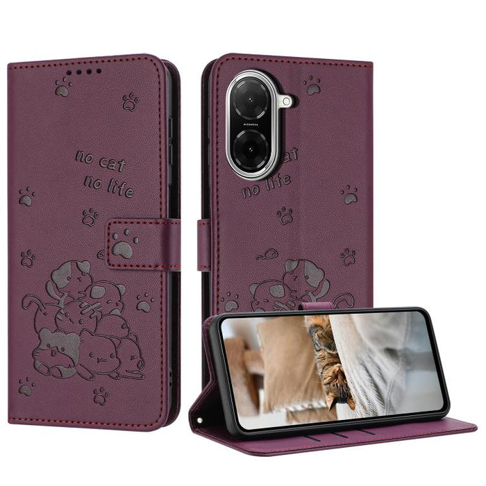 Funda de cuero para teléfono con gatito en relieve y cordón, For Redmi 15a 5G, For Redmi A7 Pro 4G 171mm, For Redmi Turbo 5 Max / Poco X8 Pro Max, For Redmi Turbo 5 / Poco X8 Pro 5G, For Redmi Note 15 Pro+ 5G Global 163.3mm                             ...