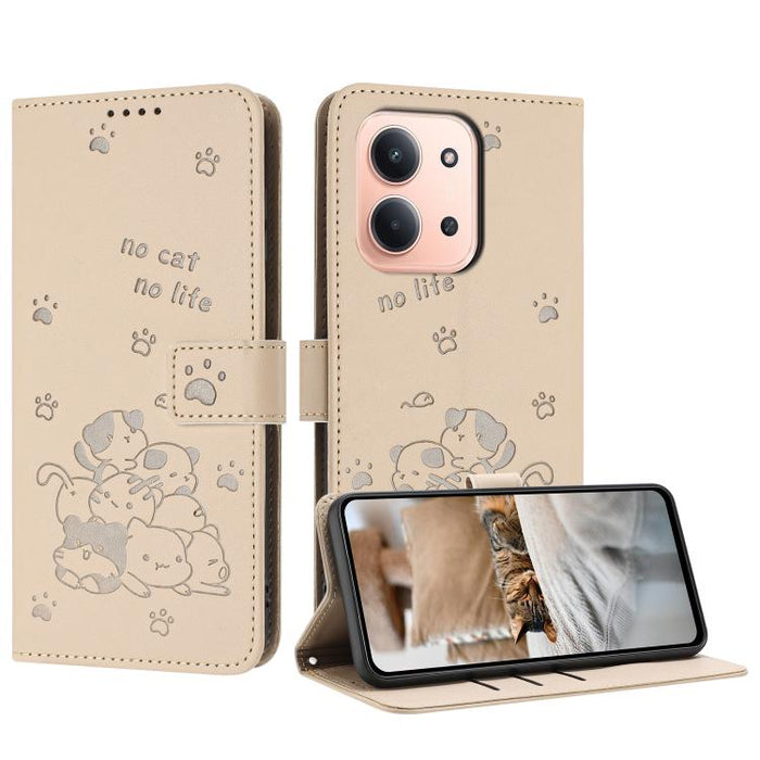 Funda de cuero para teléfono con gatito en relieve y cordón, For Redmi 15a 5G, For Redmi A7 Pro 4G 171mm, For Redmi Turbo 5 Max / Poco X8 Pro Max, For Redmi Turbo 5 / Poco X8 Pro 5G, For Redmi Note 15 Pro+ 5G Global 163.3mm                             ...