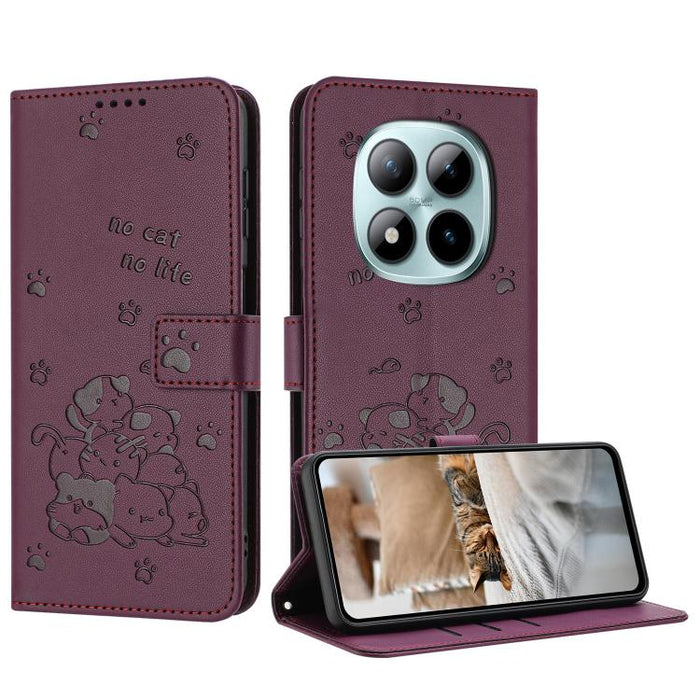 Funda de cuero para teléfono con gatito en relieve y cordón, For Redmi 15a 5G, For Redmi A7 Pro 4G 171mm, For Redmi Turbo 5 Max / Poco X8 Pro Max, For Redmi Turbo 5 / Poco X8 Pro 5G, For Redmi Note 15 Pro+ 5G Global 163.3mm                             ...