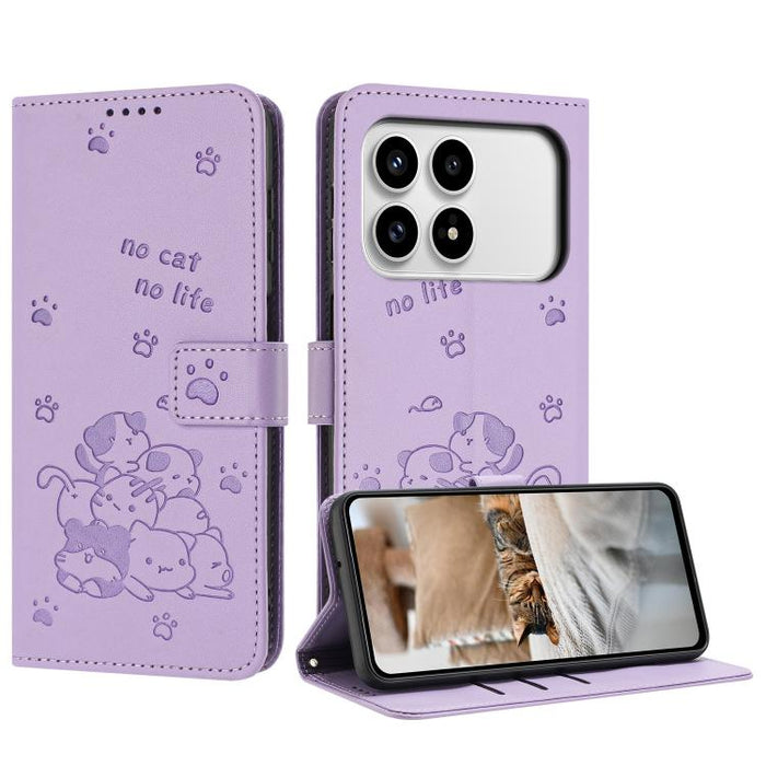 Funda de cuero para teléfono con gatito en relieve y cordón, For Redmi 15a 5G, For Redmi A7 Pro 4G 171mm, For Redmi Turbo 5 Max / Poco X8 Pro Max, For Redmi Turbo 5 / Poco X8 Pro 5G, For Redmi Note 15 Pro+ 5G Global 163.3mm                             ...