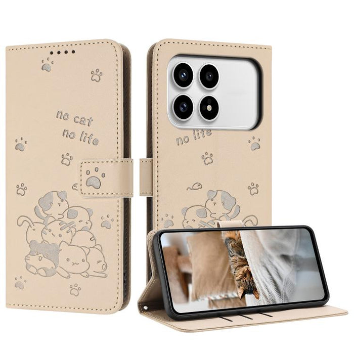 Funda de cuero para teléfono con gatito en relieve y cordón, For Redmi 15a 5G, For Redmi A7 Pro 4G 171mm, For Redmi Turbo 5 Max / Poco X8 Pro Max, For Redmi Turbo 5 / Poco X8 Pro 5G, For Redmi Note 15 Pro+ 5G Global 163.3mm                             ...