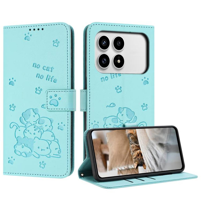 Funda de cuero para teléfono con gatito en relieve y cordón, For Redmi 15a 5G, For Redmi A7 Pro 4G 171mm, For Redmi Turbo 5 Max / Poco X8 Pro Max, For Redmi Turbo 5 / Poco X8 Pro 5G, For Redmi Note 15 Pro+ 5G Global 163.3mm                             ...