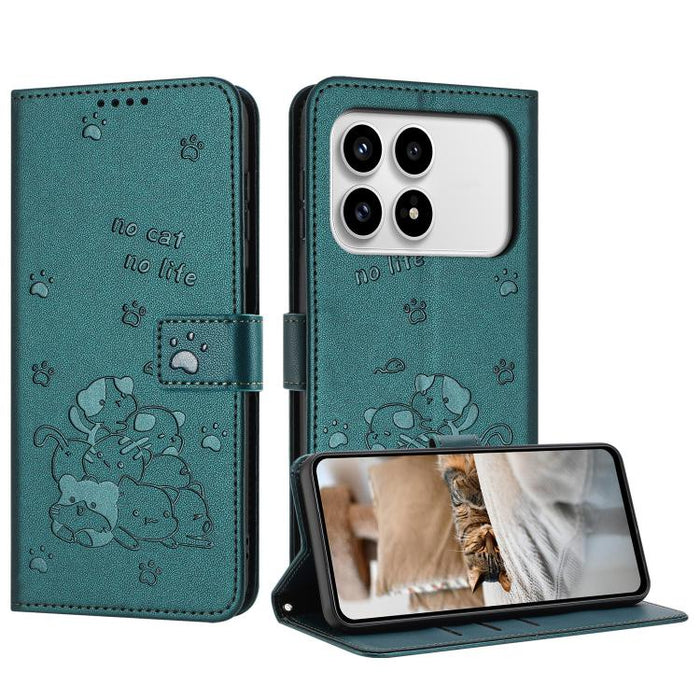 Funda de cuero para teléfono con gatito en relieve y cordón, For Redmi 15a 5G, For Redmi A7 Pro 4G 171mm, For Redmi Turbo 5 Max / Poco X8 Pro Max, For Redmi Turbo 5 / Poco X8 Pro 5G, For Redmi Note 15 Pro+ 5G Global 163.3mm                             ...