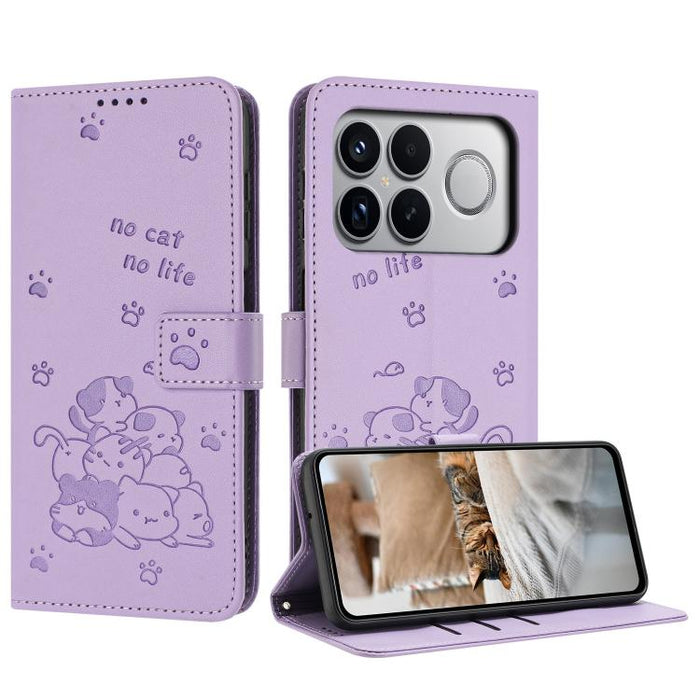 Funda de cuero para teléfono con gatito en relieve y cordón, For Redmi 15a 5G, For Redmi A7 Pro 4G 171mm, For Redmi Turbo 5 Max / Poco X8 Pro Max, For Redmi Turbo 5 / Poco X8 Pro 5G, For Redmi Note 15 Pro+ 5G Global 163.3mm                             ...