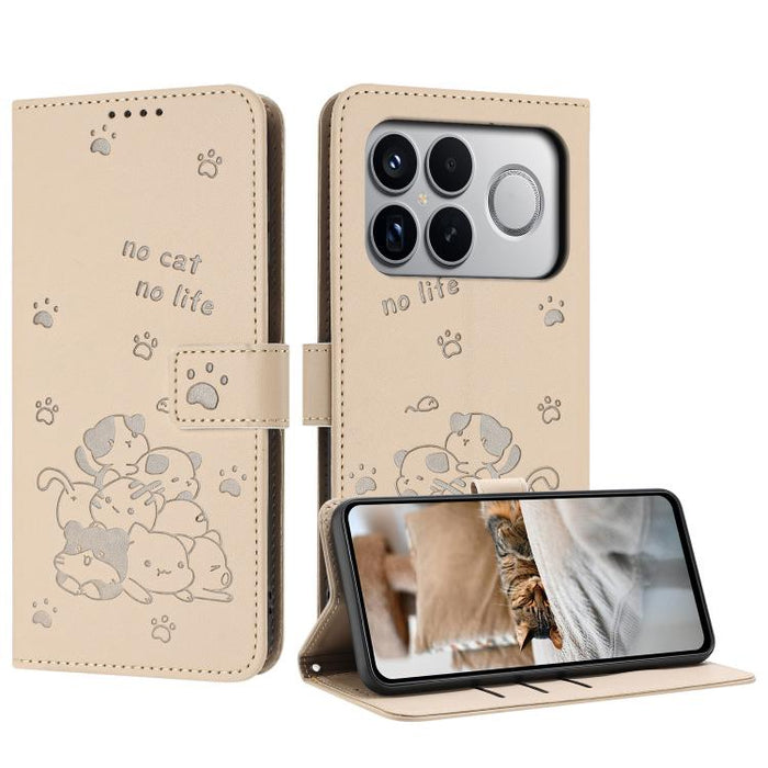 Funda de cuero para teléfono con gatito en relieve y cordón, For Redmi 15a 5G, For Redmi A7 Pro 4G 171mm, For Redmi Turbo 5 Max / Poco X8 Pro Max, For Redmi Turbo 5 / Poco X8 Pro 5G, For Redmi Note 15 Pro+ 5G Global 163.3mm                             ...