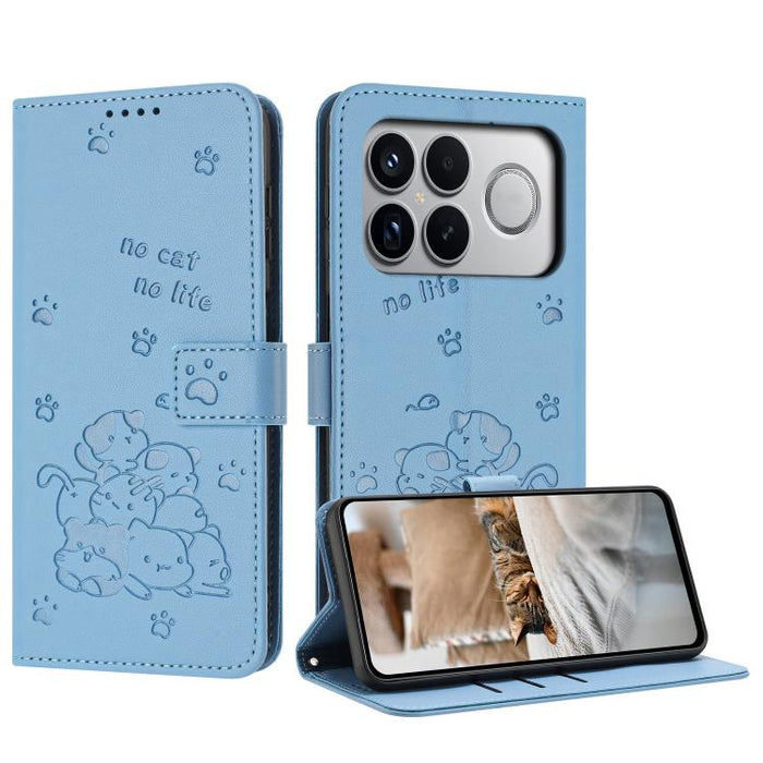 Funda de cuero para teléfono con gatito en relieve y cordón, For Redmi 15a 5G, For Redmi A7 Pro 4G 171mm, For Redmi Turbo 5 Max / Poco X8 Pro Max, For Redmi Turbo 5 / Poco X8 Pro 5G, For Redmi Note 15 Pro+ 5G Global 163.3mm                             ...