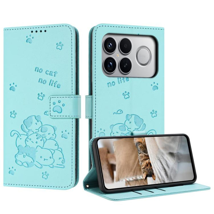 Funda de cuero para teléfono con gatito en relieve y cordón, For Redmi 15a 5G, For Redmi A7 Pro 4G 171mm, For Redmi Turbo 5 Max / Poco X8 Pro Max, For Redmi Turbo 5 / Poco X8 Pro 5G, For Redmi Note 15 Pro+ 5G Global 163.3mm                             ...