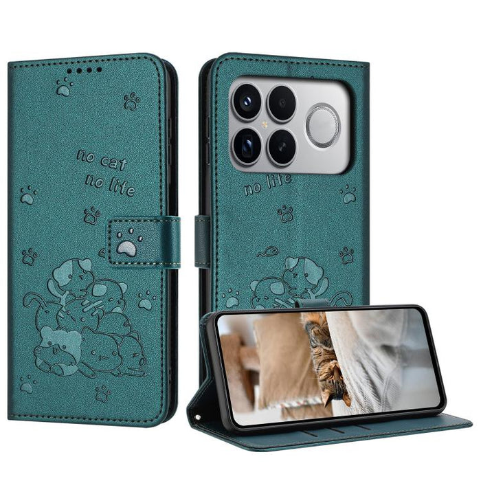 Funda de cuero para teléfono con gatito en relieve y cordón, For Redmi 15a 5G, For Redmi A7 Pro 4G 171mm, For Redmi Turbo 5 Max / Poco X8 Pro Max, For Redmi Turbo 5 / Poco X8 Pro 5G, For Redmi Note 15 Pro+ 5G Global 163.3mm                             ...