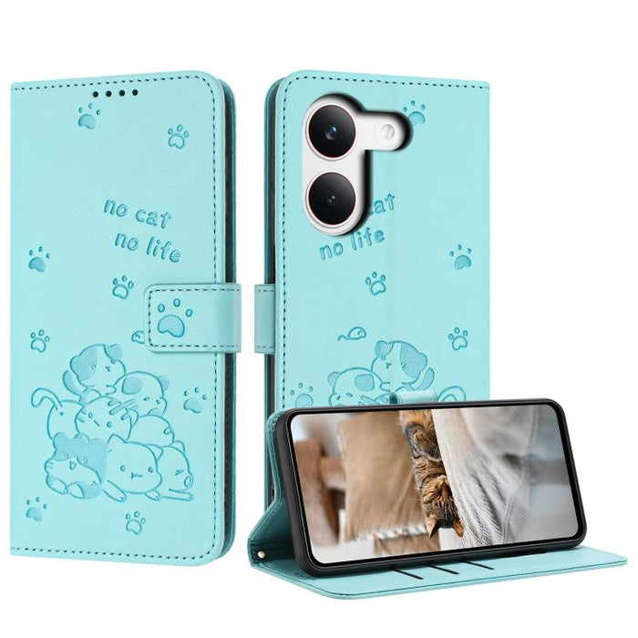 Funda de cuero para teléfono con gatito en relieve y cordón, For Redmi 15a 5G, For Redmi A7 Pro 4G 171mm, For Redmi Turbo 5 Max / Poco X8 Pro Max, For Redmi Turbo 5 / Poco X8 Pro 5G, For Redmi Note 15 Pro+ 5G Global 163.3mm                             ...