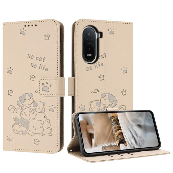 Funda de cuero para teléfono con gatito en relieve y cordón, For Redmi 15a 5G, For Redmi A7 Pro 4G 171mm, For Redmi Turbo 5 Max / Poco X8 Pro Max, For Redmi Turbo 5 / Poco X8 Pro 5G, For Redmi Note 15 Pro+ 5G Global 163.3mm                             ...
