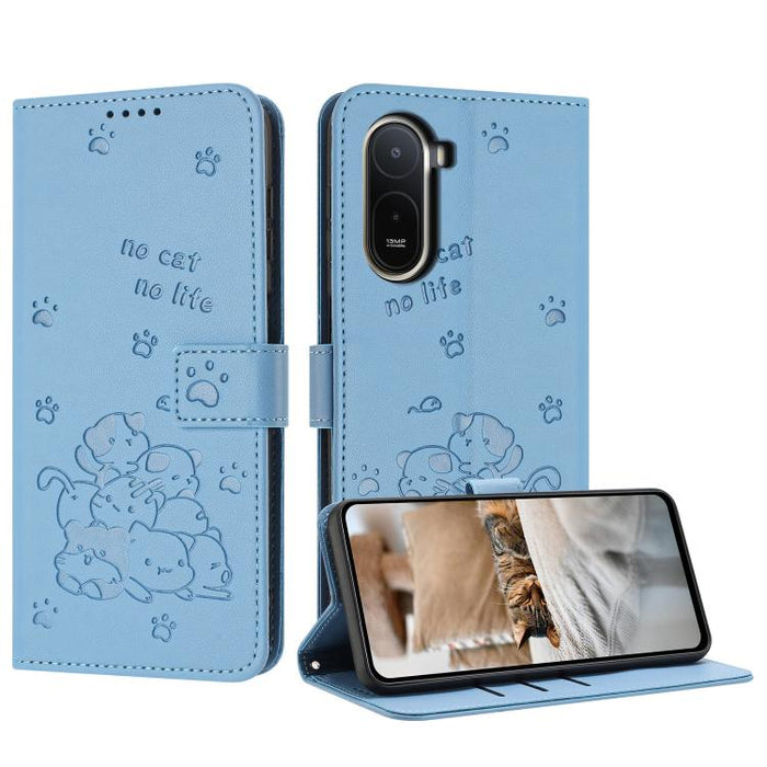 Funda de cuero para teléfono con gatito en relieve y cordón, For Redmi 15a 5G, For Redmi A7 Pro 4G 171mm, For Redmi Turbo 5 Max / Poco X8 Pro Max, For Redmi Turbo 5 / Poco X8 Pro 5G, For Redmi Note 15 Pro+ 5G Global 163.3mm                             ...