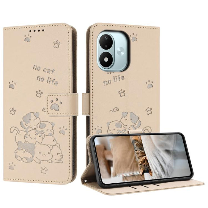 Funda de cuero para teléfono con gatito en relieve y cordón, For Redmi 15a 5G, For Redmi A7 Pro 4G 171mm, For Redmi Turbo 5 Max / Poco X8 Pro Max, For Redmi Turbo 5 / Poco X8 Pro 5G, For Redmi Note 15 Pro+ 5G Global 163.3mm                             ...