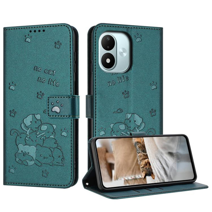 Funda de cuero para teléfono con gatito en relieve y cordón, For Redmi 15a 5G, For Redmi A7 Pro 4G 171mm, For Redmi Turbo 5 Max / Poco X8 Pro Max, For Redmi Turbo 5 / Poco X8 Pro 5G, For Redmi Note 15 Pro+ 5G Global 163.3mm                             ...