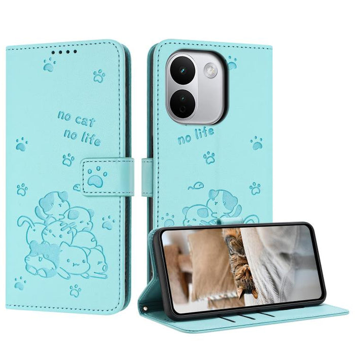 Funda de cuero para teléfono con gatito en relieve y cordón, For Redmi 15a 5G, For Redmi A7 Pro 4G 171mm, For Redmi Turbo 5 Max / Poco X8 Pro Max, For Redmi Turbo 5 / Poco X8 Pro 5G, For Redmi Note 15 Pro+ 5G Global 163.3mm                             ...