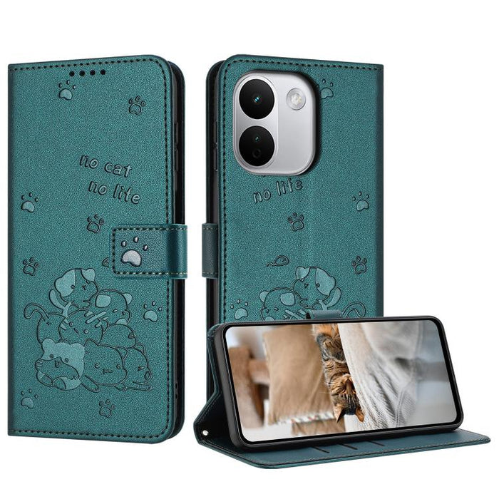 Funda de cuero para teléfono con gatito en relieve y cordón, For Redmi 15a 5G, For Redmi A7 Pro 4G 171mm, For Redmi Turbo 5 Max / Poco X8 Pro Max, For Redmi Turbo 5 / Poco X8 Pro 5G, For Redmi Note 15 Pro+ 5G Global 163.3mm                             ...