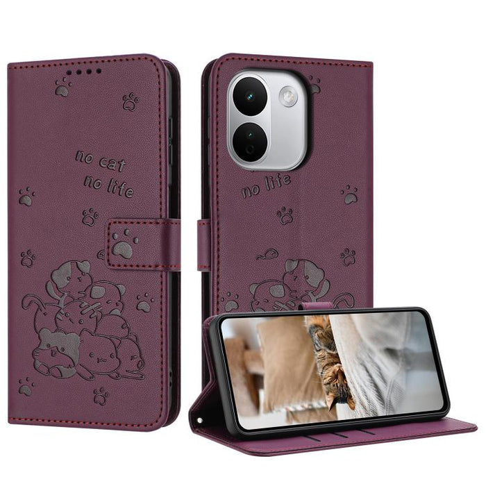 Funda de cuero para teléfono con gatito en relieve y cordón, For Redmi 15a 5G, For Redmi A7 Pro 4G 171mm, For Redmi Turbo 5 Max / Poco X8 Pro Max, For Redmi Turbo 5 / Poco X8 Pro 5G, For Redmi Note 15 Pro+ 5G Global 163.3mm                             ...