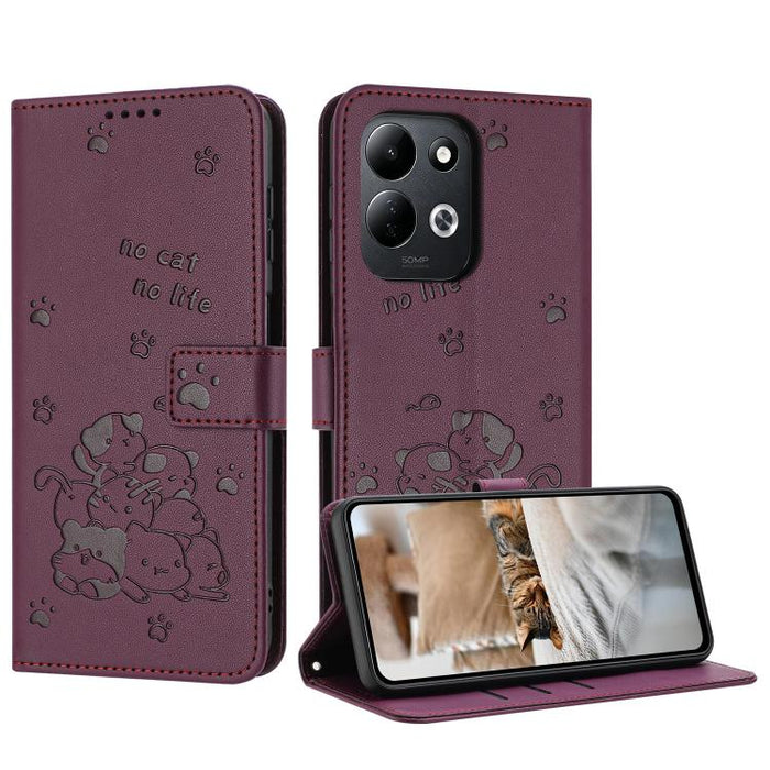 Funda de cuero para teléfono con gatito en relieve y cordón, For Redmi 15a 5G, For Redmi A7 Pro 4G 171mm, For Redmi Turbo 5 Max / Poco X8 Pro Max, For Redmi Turbo 5 / Poco X8 Pro 5G, For Redmi Note 15 Pro+ 5G Global 163.3mm                             ...