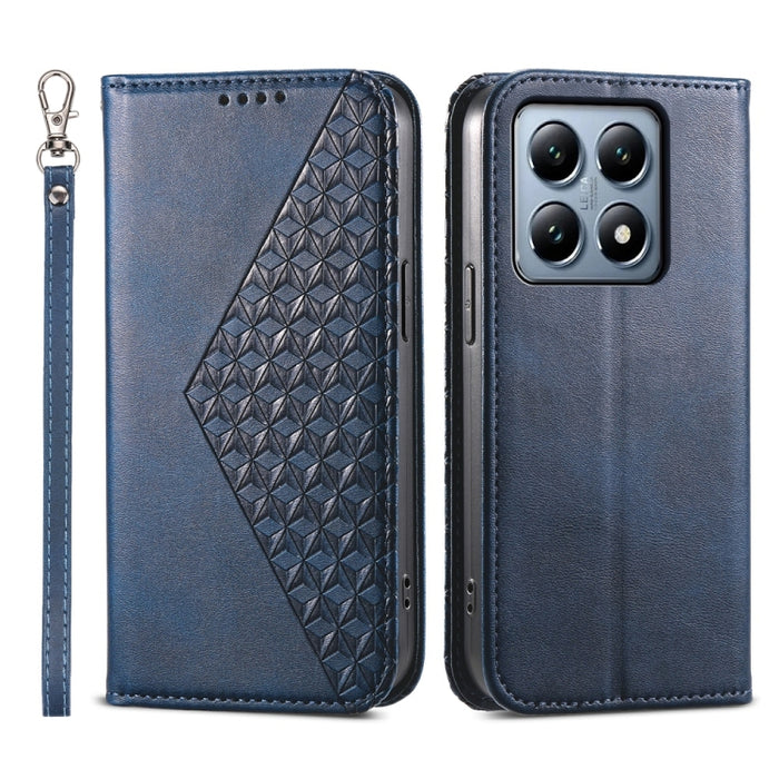 Funda de cuero magnética para teléfono con textura de becerro y cuadrícula cúbica, For Xiaomi 17 Max 5G, For Xiaomi 17T Pro 5G, For Xiaomi 17T 5G, For Xiaomi 17 Pro Max, For Xiaomi 17 Pro, For Xiaomi 17, For Xiaomi 15T Pro 5G, For Xiaomi 15T 5G        ...