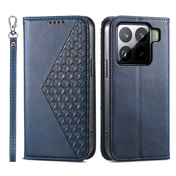 Funda de cuero magnética para teléfono con textura de becerro y cuadrícula cúbica, For Xiaomi 17 Max 5G, For Xiaomi 17T Pro 5G, For Xiaomi 17T 5G, For Xiaomi 17 Pro Max, For Xiaomi 17 Pro, For Xiaomi 17, For Xiaomi 15T Pro 5G, For Xiaomi 15T 5G        ...