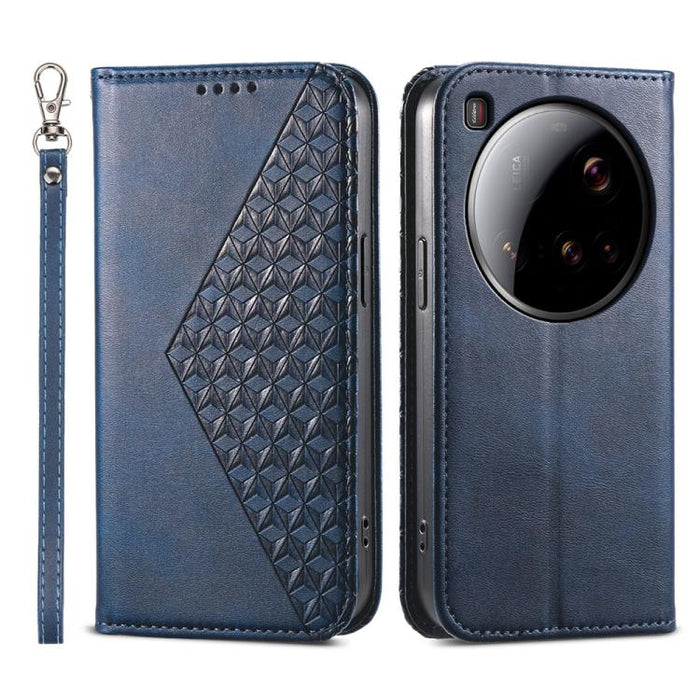 Funda de cuero magnética para teléfono con textura de becerro y cuadrícula cúbica, For Xiaomi 17 Max 5G, For Xiaomi 17T Pro 5G, For Xiaomi 17T 5G, For Xiaomi 17 Pro Max, For Xiaomi 17 Pro, For Xiaomi 17, For Xiaomi 15T Pro 5G, For Xiaomi 15T 5G        ...