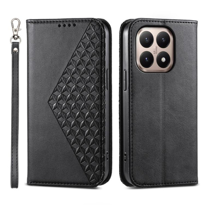 Funda de cuero magnética para teléfono con textura de becerro y cuadrícula cúbica, For Xiaomi 17 Max 5G, For Xiaomi 17T Pro 5G, For Xiaomi 17T 5G, For Xiaomi 17 Pro Max, For Xiaomi 17 Pro, For Xiaomi 17, For Xiaomi 15T Pro 5G, For Xiaomi 15T 5G        ...