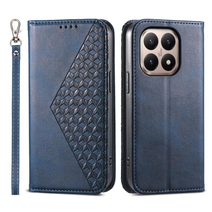 Funda de cuero magnética para teléfono con textura de becerro y cuadrícula cúbica, For Xiaomi 17 Max 5G, For Xiaomi 17T Pro 5G, For Xiaomi 17T 5G, For Xiaomi 17 Pro Max, For Xiaomi 17 Pro, For Xiaomi 17, For Xiaomi 15T Pro 5G, For Xiaomi 15T 5G        ...