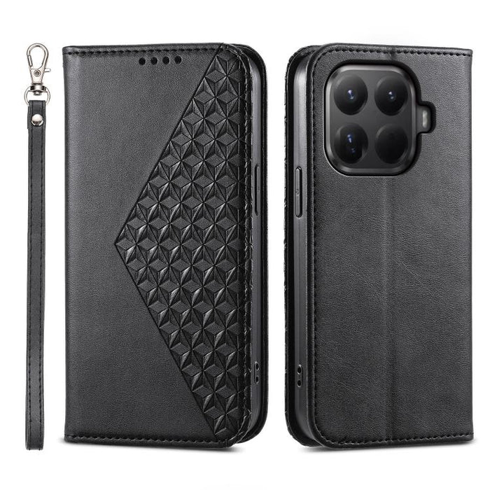 Funda de cuero magnética para teléfono con textura de becerro y cuadrícula cúbica, For Xiaomi 17 Max 5G, For Xiaomi 17T Pro 5G, For Xiaomi 17T 5G, For Xiaomi 17 Pro Max, For Xiaomi 17 Pro, For Xiaomi 17, For Xiaomi 15T Pro 5G, For Xiaomi 15T 5G        ...