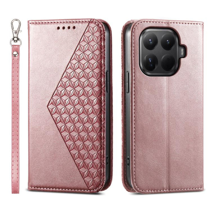 Funda de cuero magnética para teléfono con textura de becerro y cuadrícula cúbica, For Xiaomi 17 Max 5G, For Xiaomi 17T Pro 5G, For Xiaomi 17T 5G, For Xiaomi 17 Pro Max, For Xiaomi 17 Pro, For Xiaomi 17, For Xiaomi 15T Pro 5G, For Xiaomi 15T 5G        ...