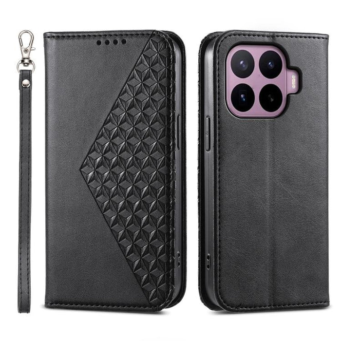 Funda de cuero magnética para teléfono con textura de becerro y cuadrícula cúbica, For Xiaomi 17 Max 5G, For Xiaomi 17T Pro 5G, For Xiaomi 17T 5G, For Xiaomi 17 Pro Max, For Xiaomi 17 Pro, For Xiaomi 17, For Xiaomi 15T Pro 5G, For Xiaomi 15T 5G        ...