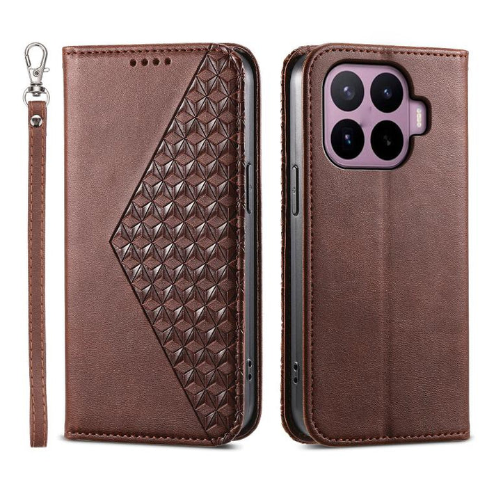 Funda de cuero magnética para teléfono con textura de becerro y cuadrícula cúbica, For Xiaomi 17 Max 5G, For Xiaomi 17T Pro 5G, For Xiaomi 17T 5G, For Xiaomi 17 Pro Max, For Xiaomi 17 Pro, For Xiaomi 17, For Xiaomi 15T Pro 5G, For Xiaomi 15T 5G        ...