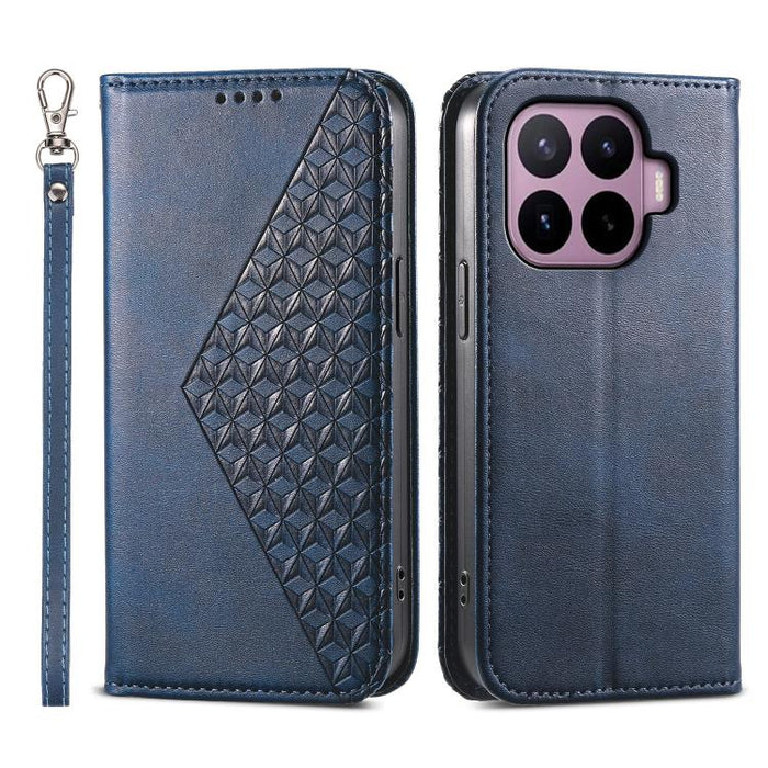 Funda de cuero magnética para teléfono con textura de becerro y cuadrícula cúbica, For Xiaomi 17 Max 5G, For Xiaomi 17T Pro 5G, For Xiaomi 17T 5G, For Xiaomi 17 Pro Max, For Xiaomi 17 Pro, For Xiaomi 17, For Xiaomi 15T Pro 5G, For Xiaomi 15T 5G        ...