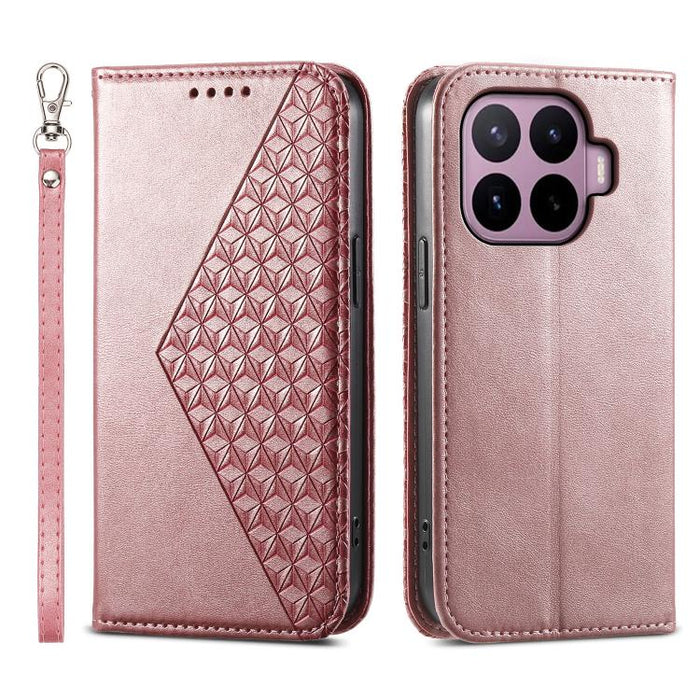 Funda de cuero magnética para teléfono con textura de becerro y cuadrícula cúbica, For Xiaomi 17 Max 5G, For Xiaomi 17T Pro 5G, For Xiaomi 17T 5G, For Xiaomi 17 Pro Max, For Xiaomi 17 Pro, For Xiaomi 17, For Xiaomi 15T Pro 5G, For Xiaomi 15T 5G        ...