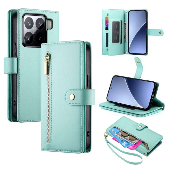 Cartera con cremallera y nueve ranuras para tarjetas, funda de cuero para teléfono, For Xiaomi 17 Max 5G, For Xiaomi 17T Pro 5G, For Xiaomi 17T 5G, For Xiaomi 17 Pro Max, For Xiaomi 17 Pro, For Xiaomi 17, For Xiaomi Poco M7 4G 169mm, For Xiaomi 15T Pro...