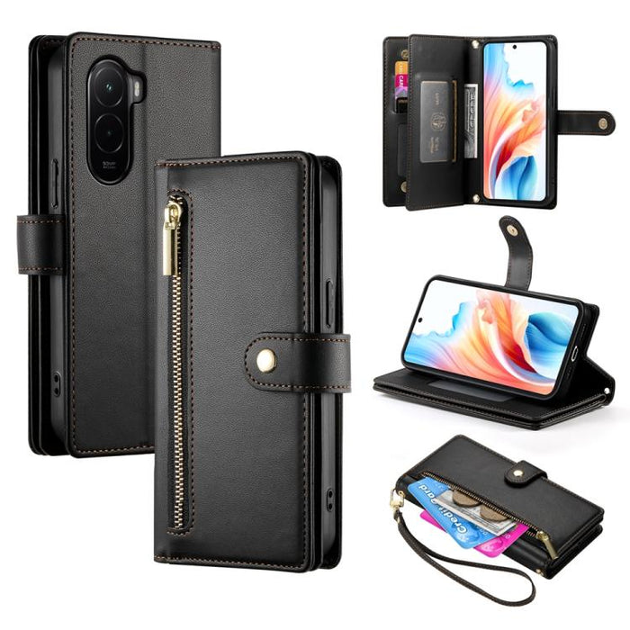Cartera con cremallera y nueve ranuras para tarjetas, funda de cuero para teléfono, For Xiaomi 17 Max 5G, For Xiaomi 17T Pro 5G, For Xiaomi 17T 5G, For Xiaomi 17 Pro Max, For Xiaomi 17 Pro, For Xiaomi 17, For Xiaomi Poco M7 4G 169mm, For Xiaomi 15T Pro...