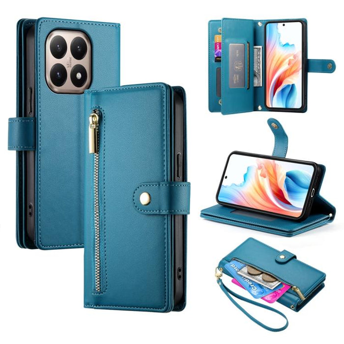 Cartera con cremallera y nueve ranuras para tarjetas, funda de cuero para teléfono, For Xiaomi 17 Max 5G, For Xiaomi 17T Pro 5G, For Xiaomi 17T 5G, For Xiaomi 17 Pro Max, For Xiaomi 17 Pro, For Xiaomi 17, For Xiaomi Poco M7 4G 169mm, For Xiaomi 15T Pro...