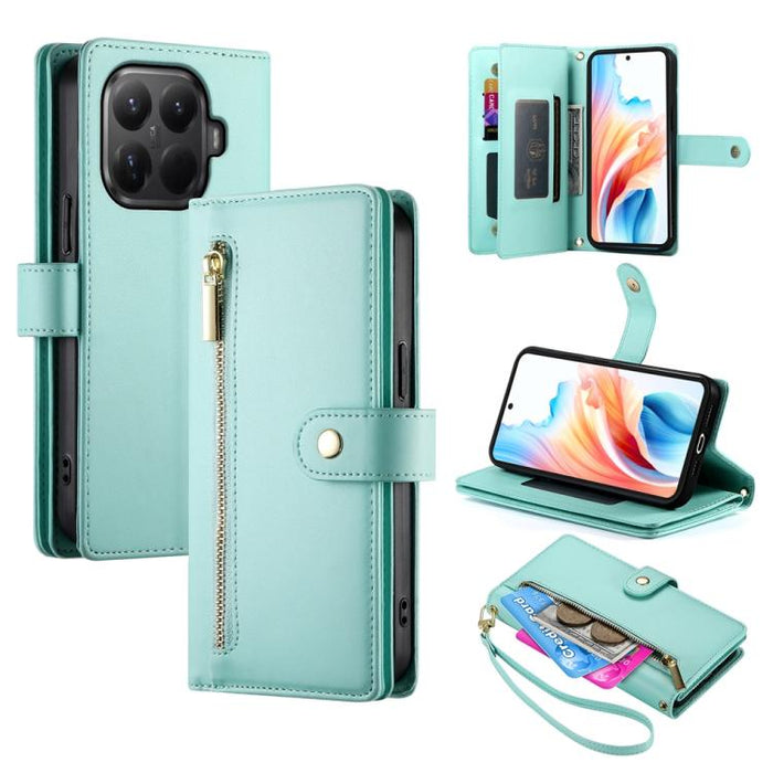 Cartera con cremallera y nueve ranuras para tarjetas, funda de cuero para teléfono, For Xiaomi 17 Max 5G, For Xiaomi 17T Pro 5G, For Xiaomi 17T 5G, For Xiaomi 17 Pro Max, For Xiaomi 17 Pro, For Xiaomi 17, For Xiaomi Poco M7 4G 169mm, For Xiaomi 15T Pro...