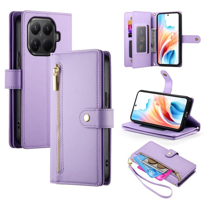 Cartera con cremallera y nueve ranuras para tarjetas, funda de cuero para teléfono, For Xiaomi 17 Max 5G, For Xiaomi 17T Pro 5G, For Xiaomi 17T 5G, For Xiaomi 17 Pro Max, For Xiaomi 17 Pro, For Xiaomi 17, For Xiaomi Poco M7 4G 169mm, For Xiaomi 15T Pro...