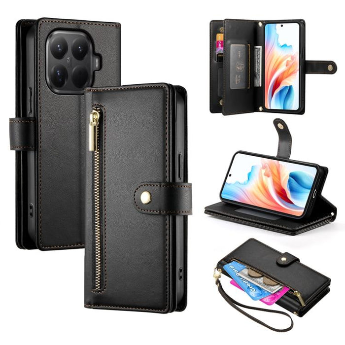 Cartera con cremallera y nueve ranuras para tarjetas, funda de cuero para teléfono, For Xiaomi 17 Max 5G, For Xiaomi 17T Pro 5G, For Xiaomi 17T 5G, For Xiaomi 17 Pro Max, For Xiaomi 17 Pro, For Xiaomi 17, For Xiaomi Poco M7 4G 169mm, For Xiaomi 15T Pro...
