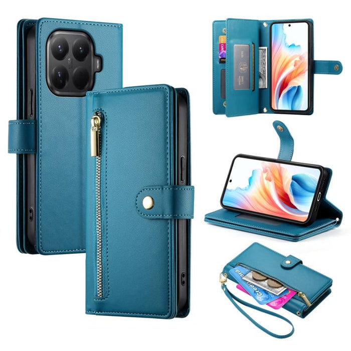 Cartera con cremallera y nueve ranuras para tarjetas, funda de cuero para teléfono, For Xiaomi 17 Max 5G, For Xiaomi 17T Pro 5G, For Xiaomi 17T 5G, For Xiaomi 17 Pro Max, For Xiaomi 17 Pro, For Xiaomi 17, For Xiaomi Poco M7 4G 169mm, For Xiaomi 15T Pro...