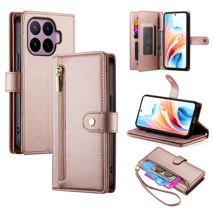 Cartera con cremallera y nueve ranuras para tarjetas, funda de cuero para teléfono, For Xiaomi 17 Max 5G, For Xiaomi 17T Pro 5G, For Xiaomi 17T 5G, For Xiaomi 17 Pro Max, For Xiaomi 17 Pro, For Xiaomi 17, For Xiaomi Poco M7 4G 169mm, For Xiaomi 15T Pro...