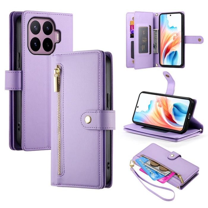 Cartera con cremallera y nueve ranuras para tarjetas, funda de cuero para teléfono, For Xiaomi 17 Max 5G, For Xiaomi 17T Pro 5G, For Xiaomi 17T 5G, For Xiaomi 17 Pro Max, For Xiaomi 17 Pro, For Xiaomi 17, For Xiaomi Poco M7 4G 169mm, For Xiaomi 15T Pro...