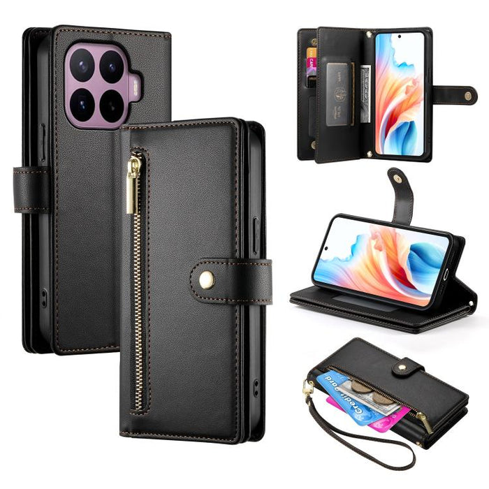 Cartera con cremallera y nueve ranuras para tarjetas, funda de cuero para teléfono, For Xiaomi 17 Max 5G, For Xiaomi 17T Pro 5G, For Xiaomi 17T 5G, For Xiaomi 17 Pro Max, For Xiaomi 17 Pro, For Xiaomi 17, For Xiaomi Poco M7 4G 169mm, For Xiaomi 15T Pro...