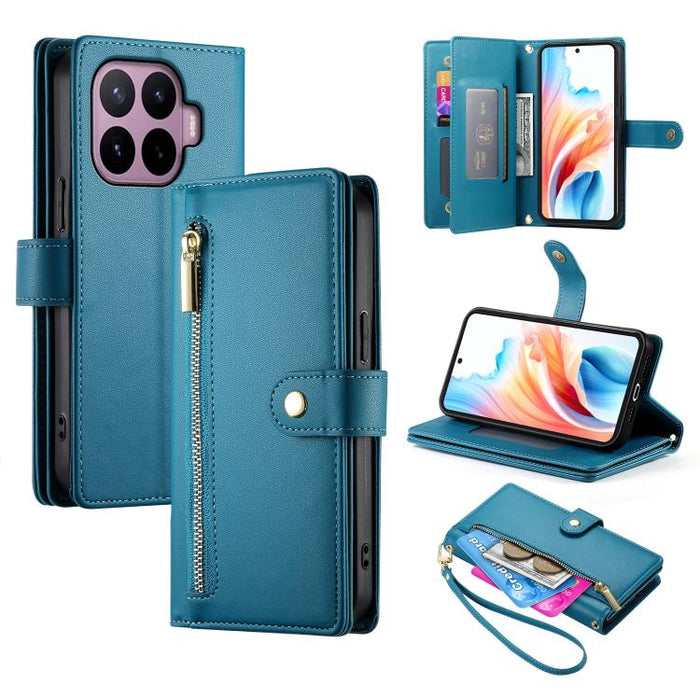 Cartera con cremallera y nueve ranuras para tarjetas, funda de cuero para teléfono, For Xiaomi 17 Max 5G, For Xiaomi 17T Pro 5G, For Xiaomi 17T 5G, For Xiaomi 17 Pro Max, For Xiaomi 17 Pro, For Xiaomi 17, For Xiaomi Poco M7 4G 169mm, For Xiaomi 15T Pro...