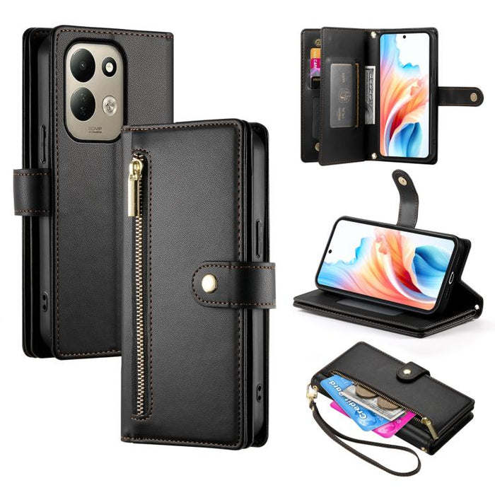 Cartera con cremallera y nueve ranuras para tarjetas, funda de cuero para teléfono, For Xiaomi 17 Max 5G, For Xiaomi 17T Pro 5G, For Xiaomi 17T 5G, For Xiaomi 17 Pro Max, For Xiaomi 17 Pro, For Xiaomi 17, For Xiaomi Poco M7 4G 169mm, For Xiaomi 15T Pro...