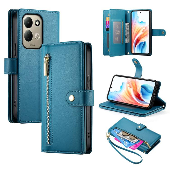 Cartera con cremallera y nueve ranuras para tarjetas, funda de cuero para teléfono, For Xiaomi 17 Max 5G, For Xiaomi 17T Pro 5G, For Xiaomi 17T 5G, For Xiaomi 17 Pro Max, For Xiaomi 17 Pro, For Xiaomi 17, For Xiaomi Poco M7 4G 169mm, For Xiaomi 15T Pro...