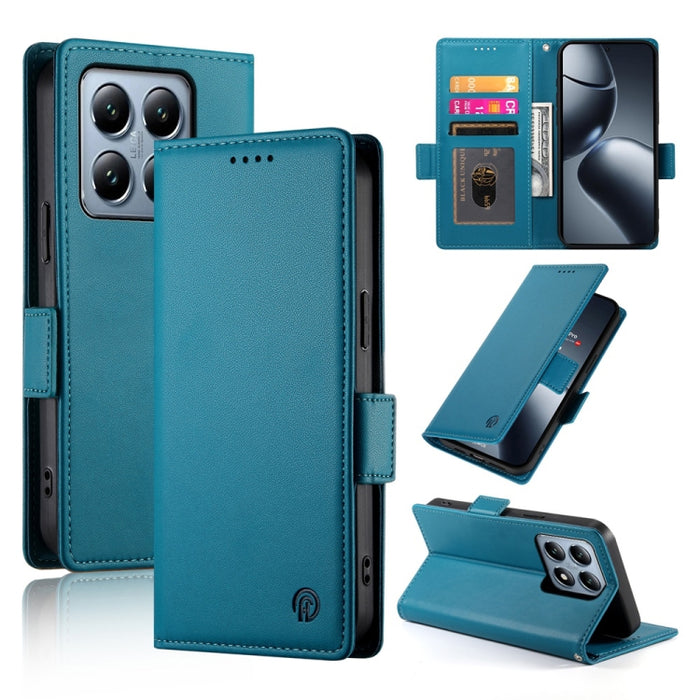 Funda para teléfono de cuero esmerilado con cierre magnético y hebilla lateral, For Xiaomi 15 Ultra, For Xiaomi Poco X7 Pro / Redmi Turbo 4, For Xiaomi 15 Pro, For Xiaomi 15, For Xiaomi 14T Pro, For Xiaomi 14T