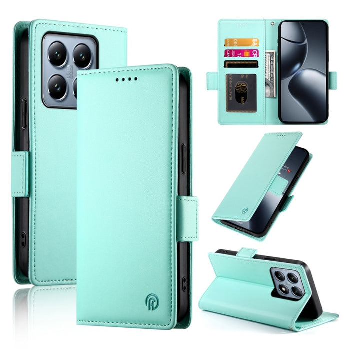 Funda para teléfono de cuero esmerilado con cierre magnético y hebilla lateral, For Xiaomi 15 Ultra, For Xiaomi Poco X7 Pro / Redmi Turbo 4, For Xiaomi 15 Pro, For Xiaomi 15, For Xiaomi 14T Pro, For Xiaomi 14T