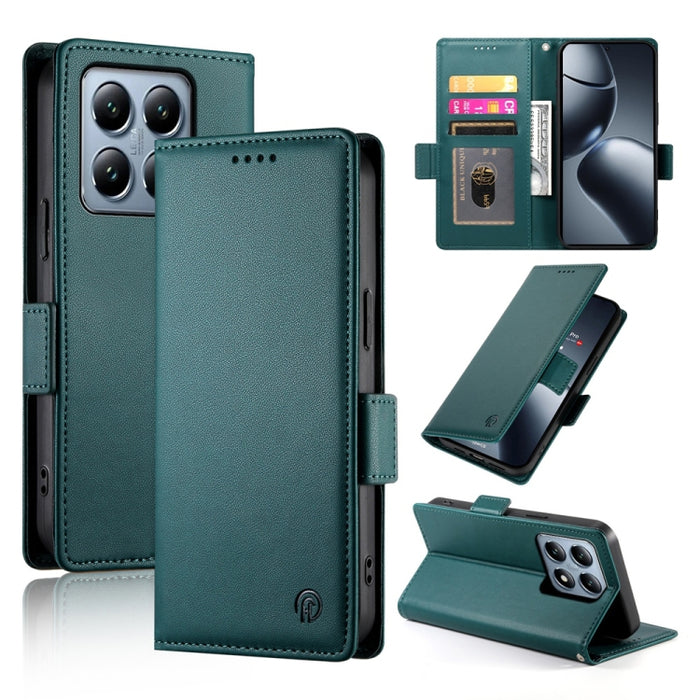 Funda para teléfono de cuero esmerilado con cierre magnético y hebilla lateral, For Xiaomi 15 Ultra, For Xiaomi Poco X7 Pro / Redmi Turbo 4, For Xiaomi 15 Pro, For Xiaomi 15, For Xiaomi 14T Pro, For Xiaomi 14T