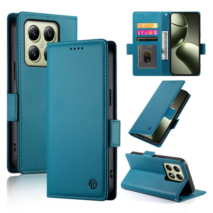 Funda para teléfono de cuero esmerilado con cierre magnético y hebilla lateral, For Xiaomi 15 Ultra, For Xiaomi Poco X7 Pro / Redmi Turbo 4, For Xiaomi 15 Pro, For Xiaomi 15, For Xiaomi 14T Pro, For Xiaomi 14T